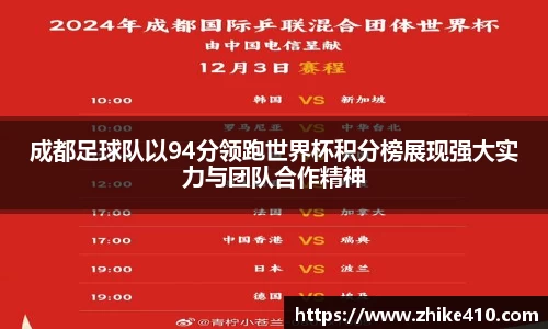 成都足球队以94分领跑世界杯积分榜展现强大实力与团队合作精神